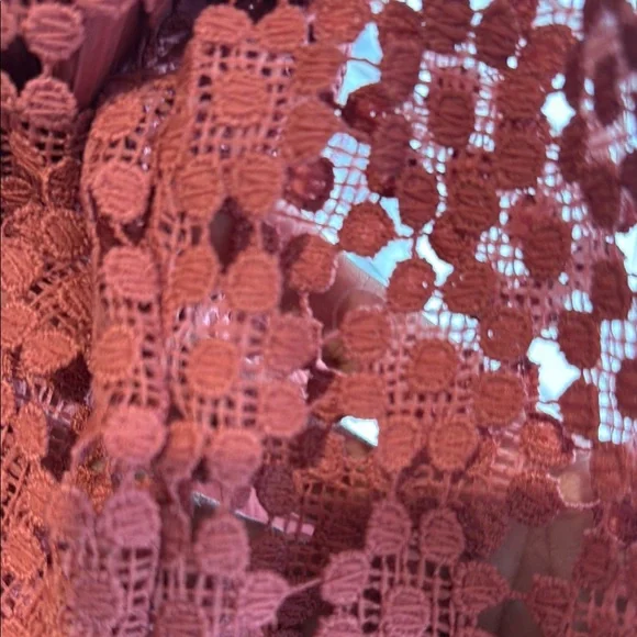 Elegant Lace Tie-Front Top in Rust - Picture 5 of 7